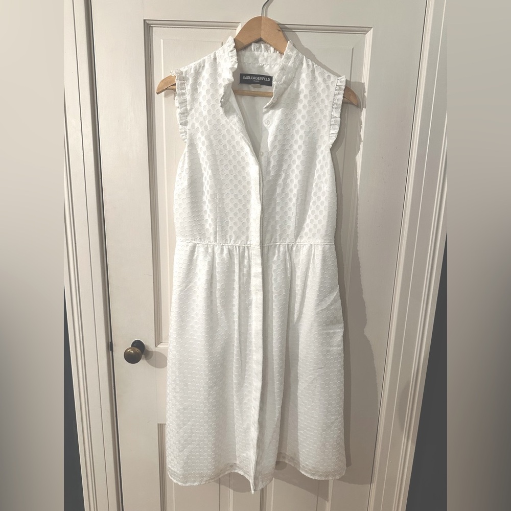 Karl Lagerfeld White polka dot dress
